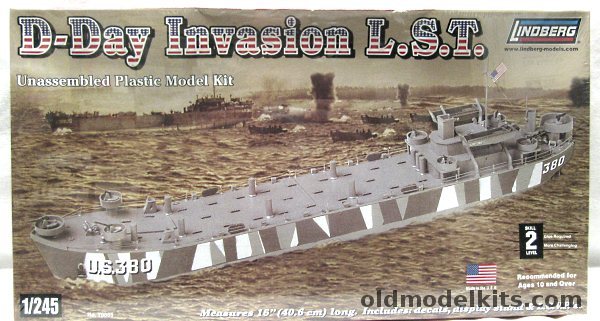 Lindberg 1/245 LST (Landing Ship Tank) with LCVPs, 70865 plastic model kit